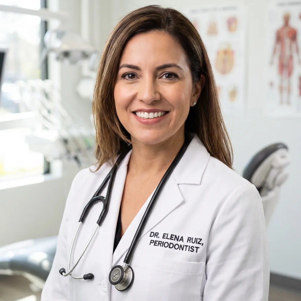 Dr. Elena Ruiz, licensed periodontist